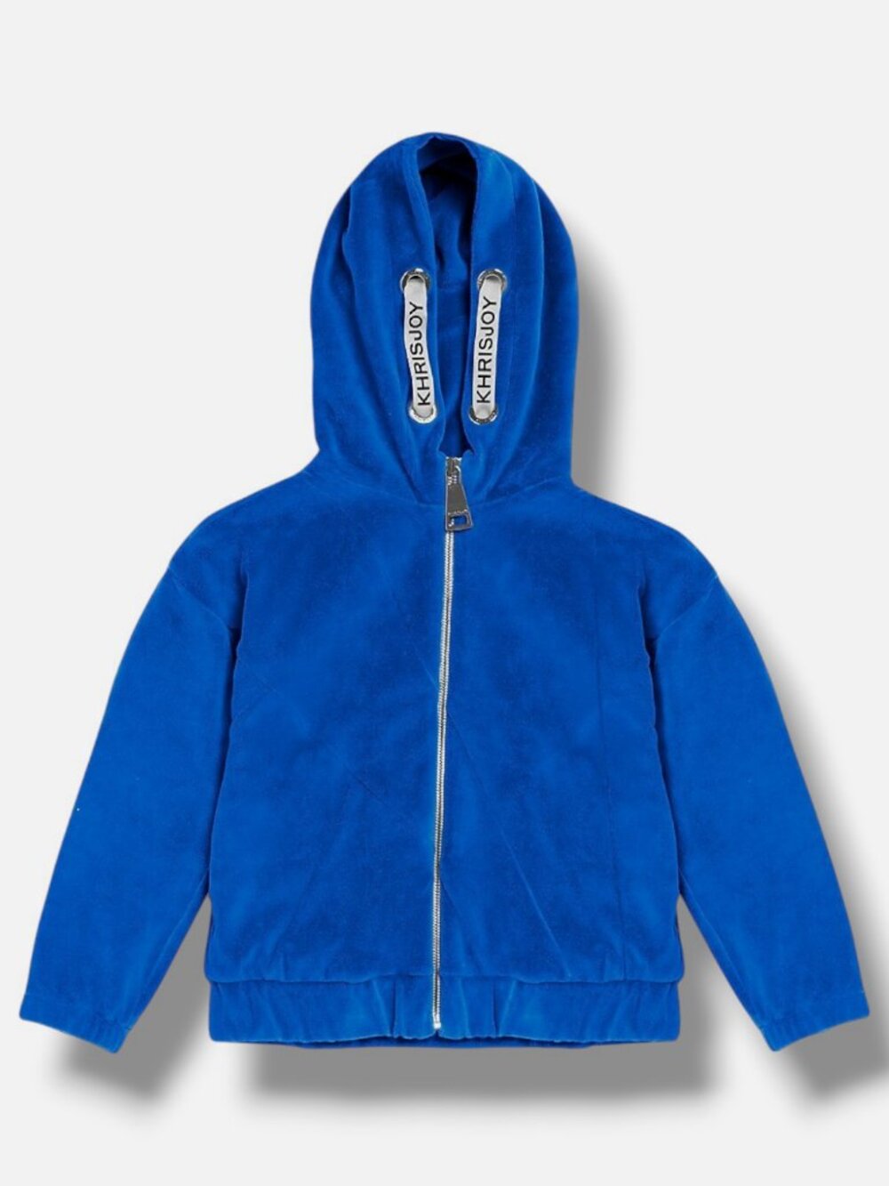 KHRISJOY's Boys' Blue Velour Logo Track jacket Size 10